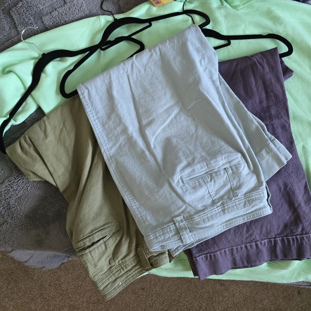 3 Pairs Of A New Day Women's Capris - Green, Light Blue, Purple